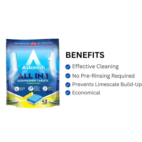 Astonish All in 1 Dishwasher Tablets Lemon Fresh 42 Tablets