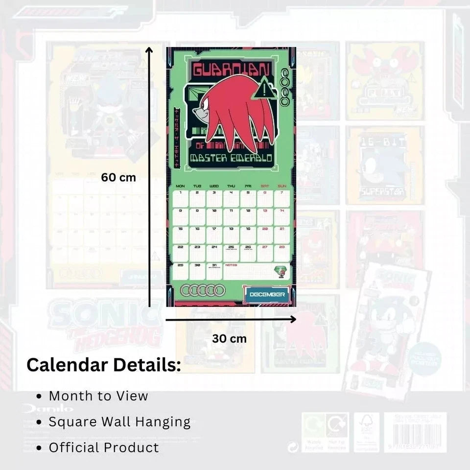 Sonic The Hedgehog 2025 Calendar