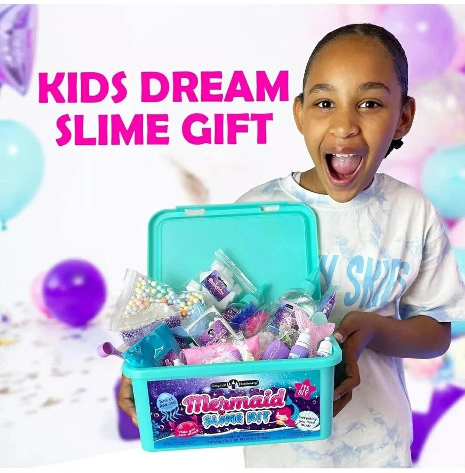Mermaid Slime Kit 35-Pieces Set Glow In The Dark Sensory Kit