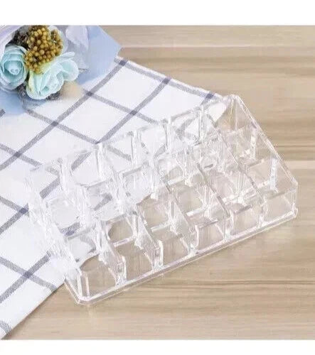18-Slot Lipstick Makeup Holder Stand Cosmetic Organiser Acrylic