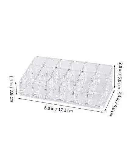 18-Slot Lipstick Makeup Holder Stand Cosmetic Organiser Acrylic
