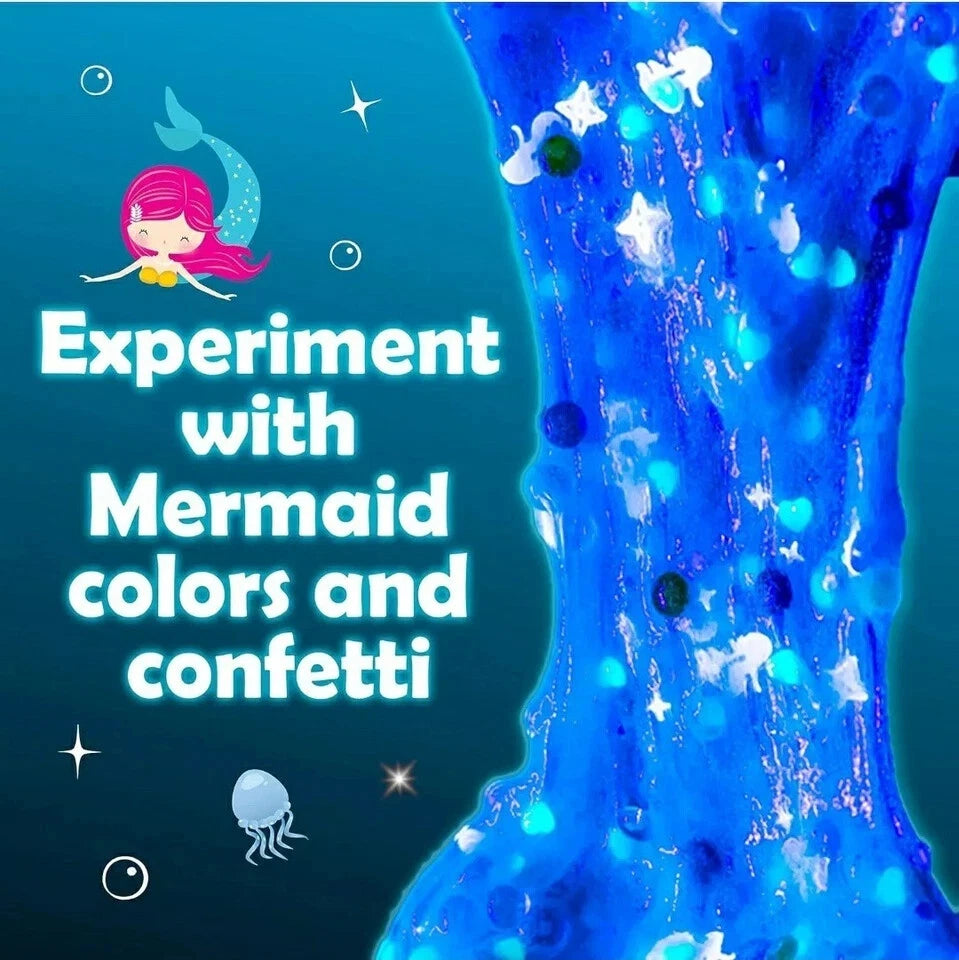 Mermaid Slime Kit 35-Pieces Set Glow In The Dark Sensory Kit